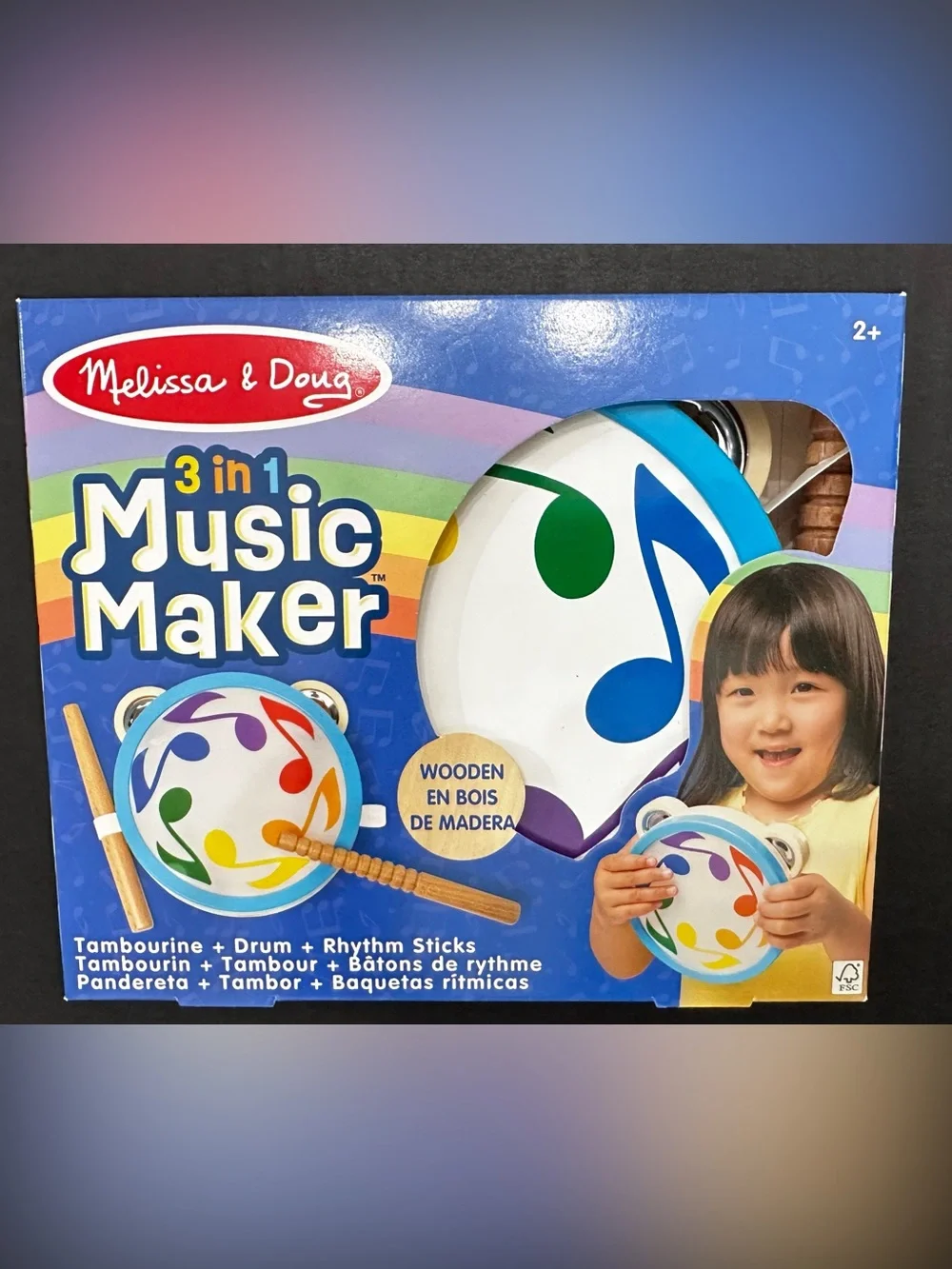 Melissa & Doug 2 in 1 Cube Wood Block Puzzle & 3 in 1 Music Maker Combo BOTH NEW